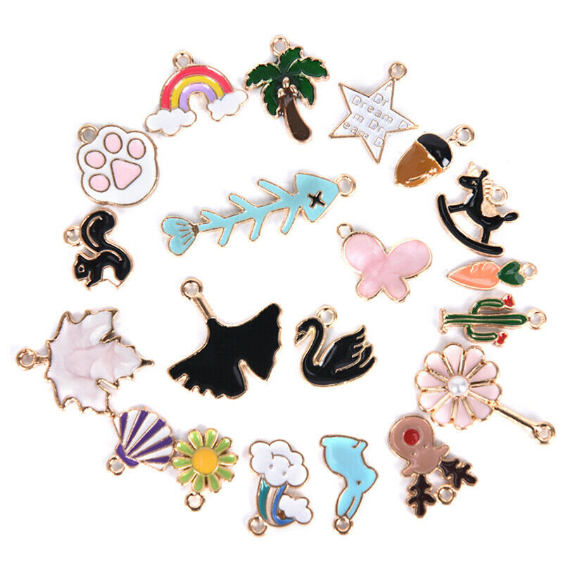 20pcs Bulk Lots Mixed Enamel Charms Pendant DIY Jewelry Making Findings lcJ Fx