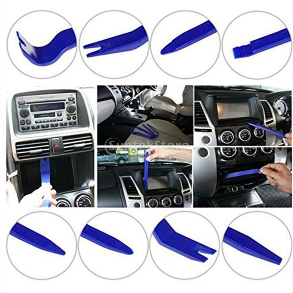 Car Trim Door Panel Window Molding Upholstery Clip Removal Tool Kit Blue