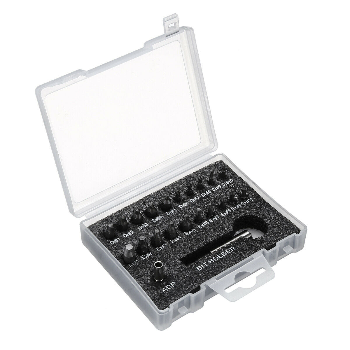 Broken Bolts, Damaged Screw Remover Tools, Peel Off Drill Bit Kit 22 Pieces