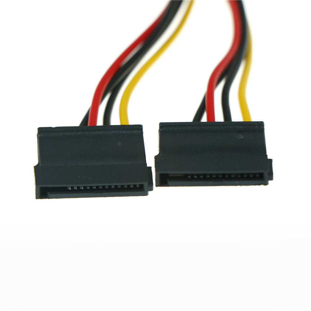 2pcs SBDA Power Cable Splitter 4 pin to Serial 15 pin Y Hard Drive Cable 1.l8