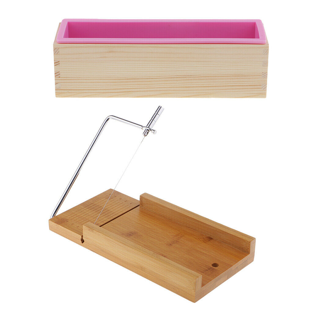 Soap Candle Making Loaf Mold with Box and Stainless Steel Wire Cutter Slicer