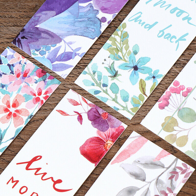30pcs/set Flowers Bookmarks Message Cards Book Notes Paper Page Holder for  SJ