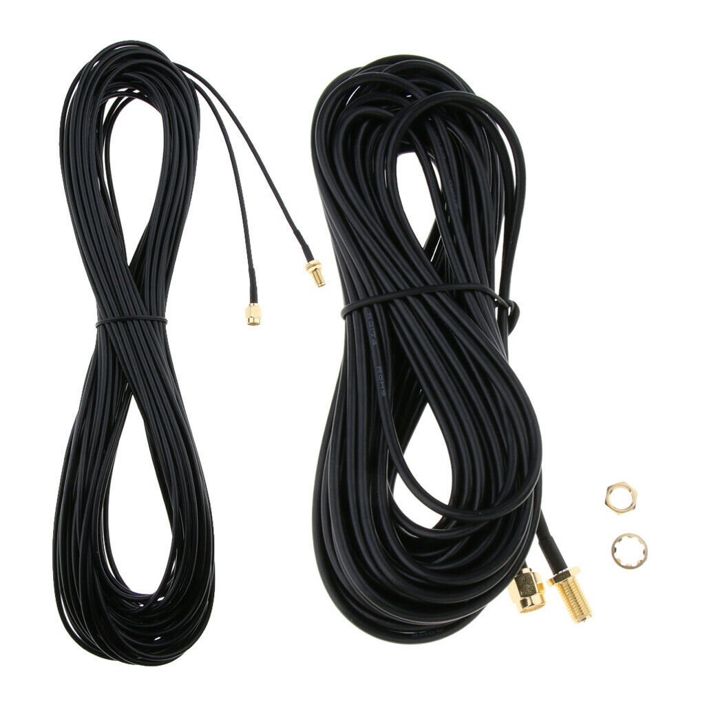 10m / 20m RP-SMA Male To Extension Cord Antenna Adapter Female Low Loss