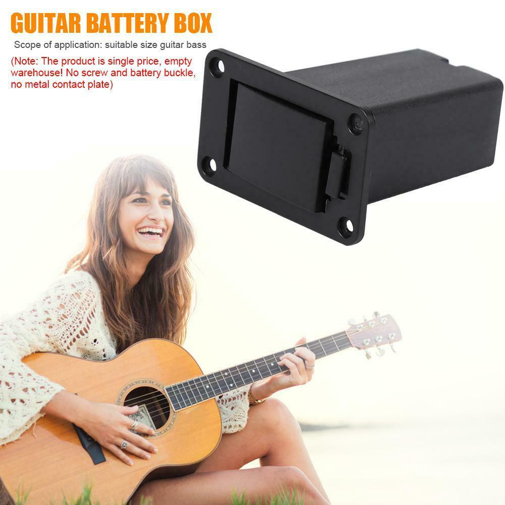 1pc Black Plastic Bass Pickup Active Guitar 9V Battery Box Guitar Accessory @