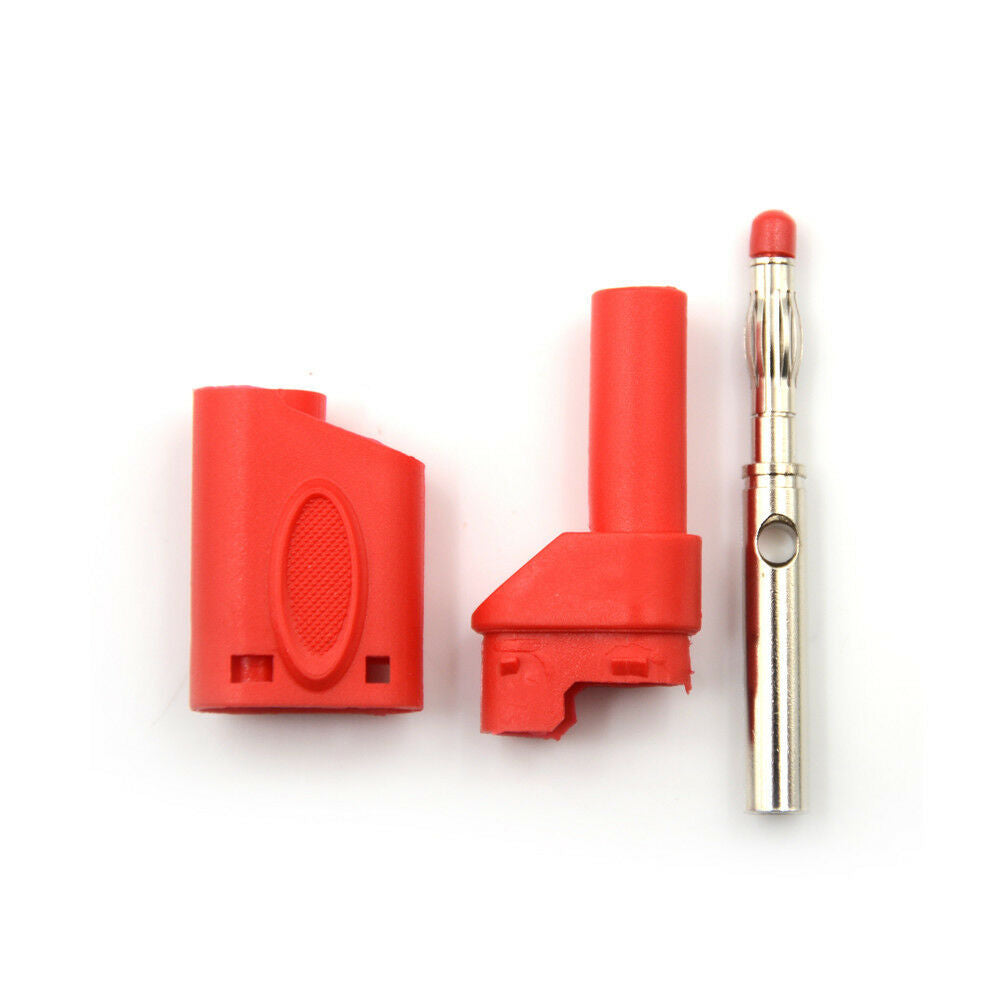 1 Pair Fully Insulated Solder Type 4mm Male Stackable Banana Plug Connecto.l8