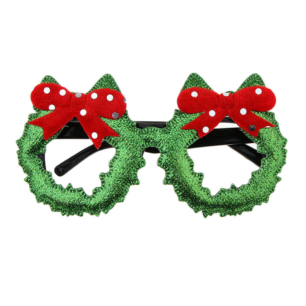 2 Pack Christmas Costume Eyewears Christmas Tree Bowknot Eyeglasses Frames for
