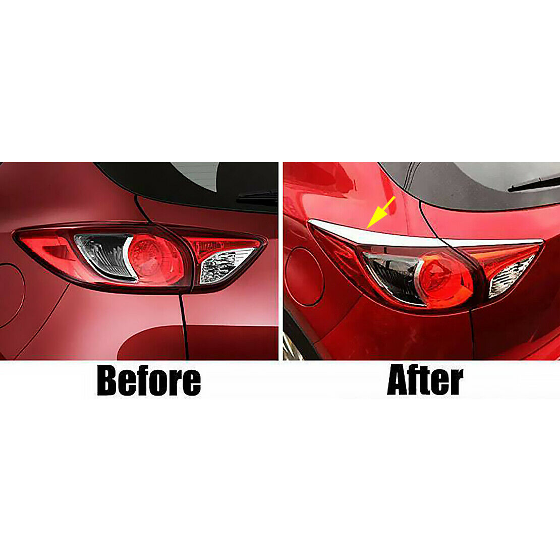 Fit For 2012-2016 Mazda CX-5 REAR TAIL LIGHT LAMP TRIM CHROME COVER EYELID BEZEL