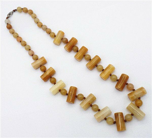 1 Strand 20x10mm/8mm Natural Yellow Aventurine Cylinder Beads Necklace HH7304