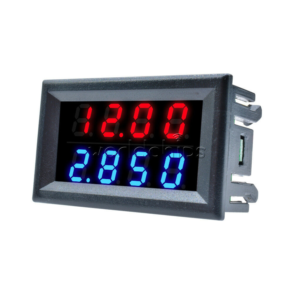 10A Voltmeter Ammeter Blue +Red LED Dual Digital Volt Amp Meter Gauge DC 200V