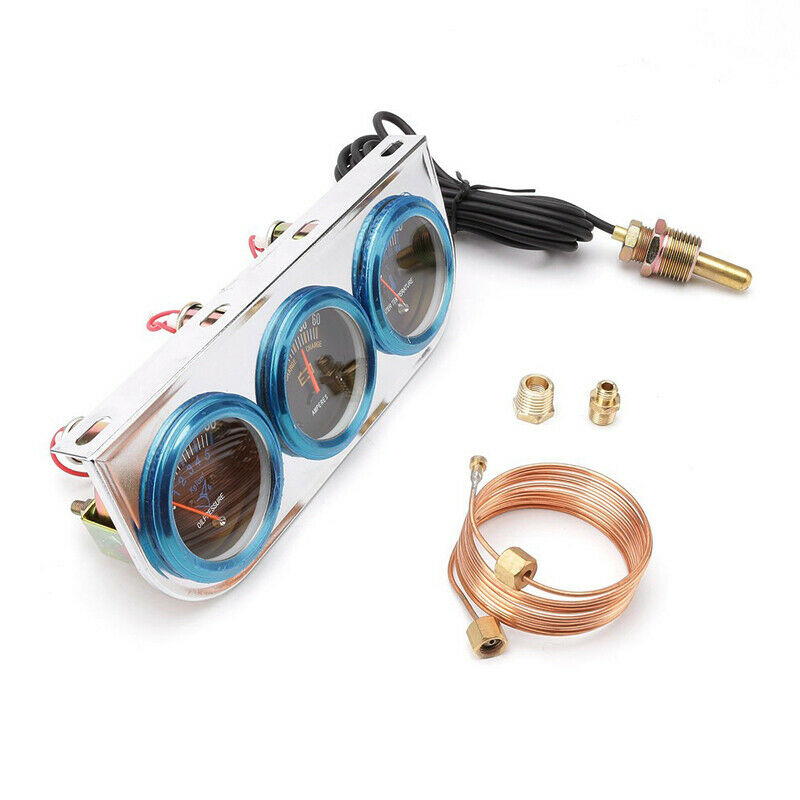 2'' Car AMP Gauge Meter Water Temp Oil Pressure 3in1 w/ Holder High Sensitivity