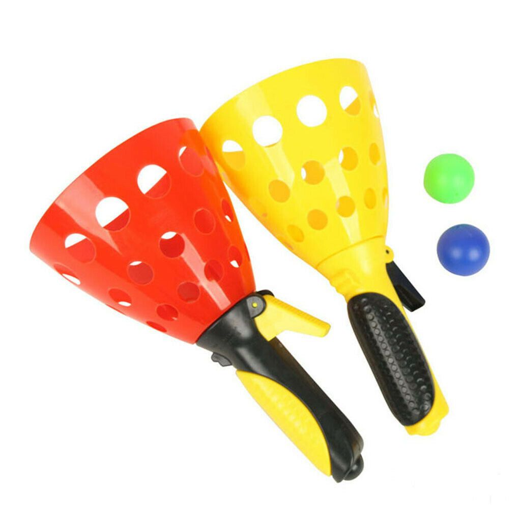 Launch & Catch Balls Game Double Set Children Outdoor Garden Play Activity Fun