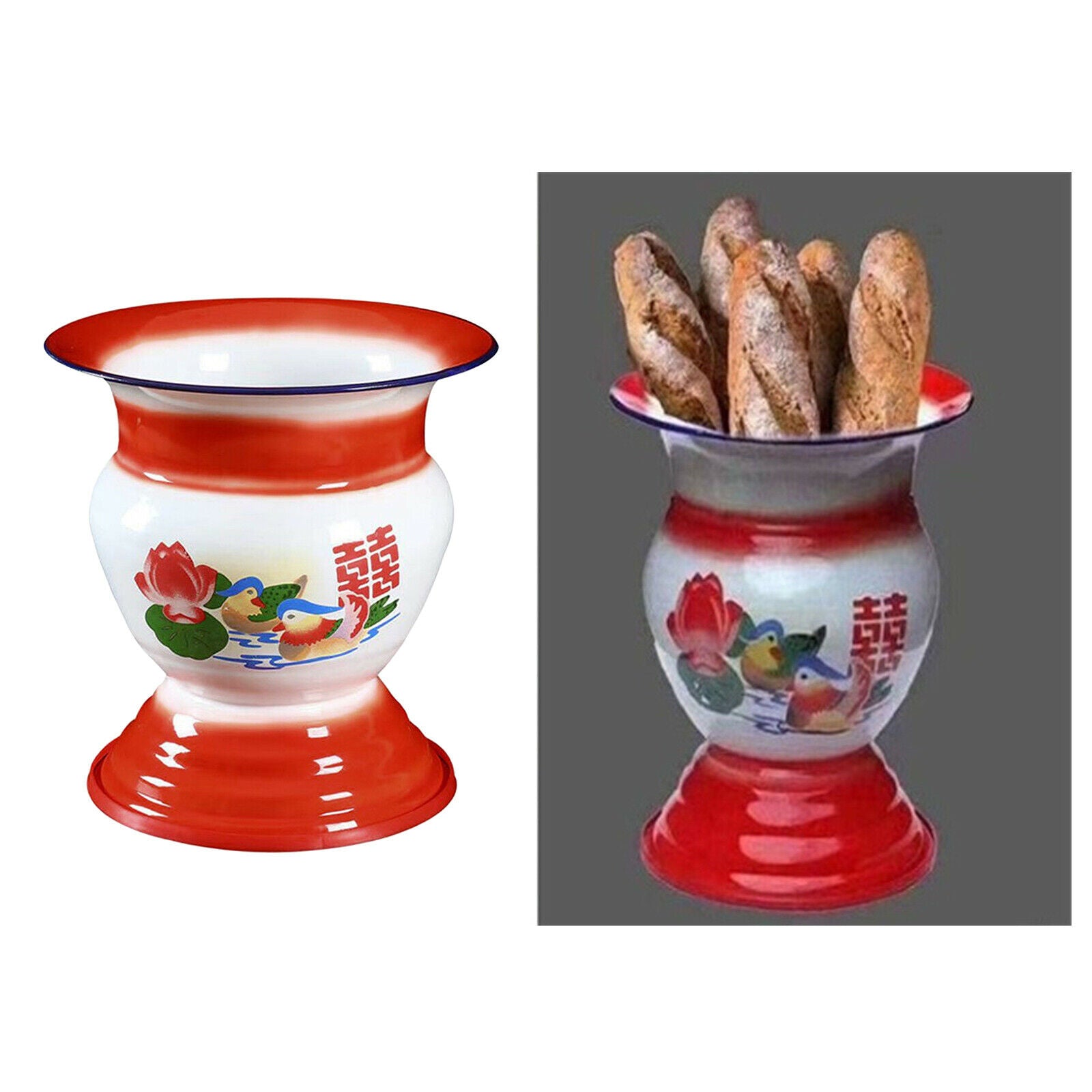 Chinese Fruit Basket Enamel Bowl Rack Champagne Stand Kitchen Dining Table