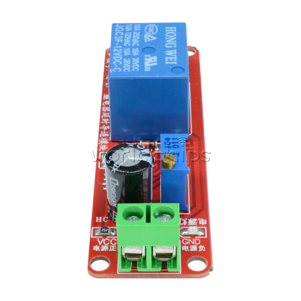 2PCS 12V DC Conduction Delay Relay Shield Module NE555 Timer Switch 0-10 Sec
