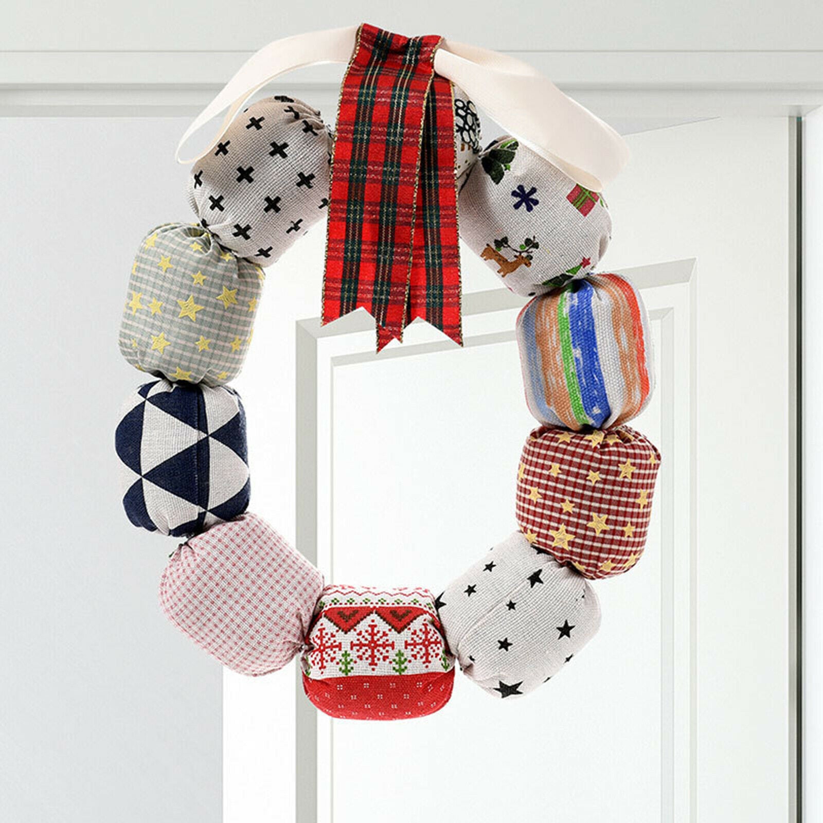 7.8" Fabric Cloth Wreath Indoor Wall Front Door Garland Decor Photo Props