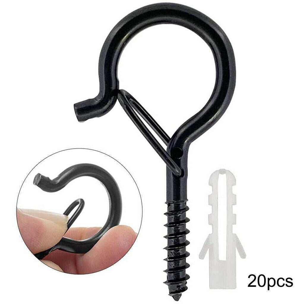 Pack of 20 Screw Hooks Screw-in Safety Buckle Design Hanging Practical Tools