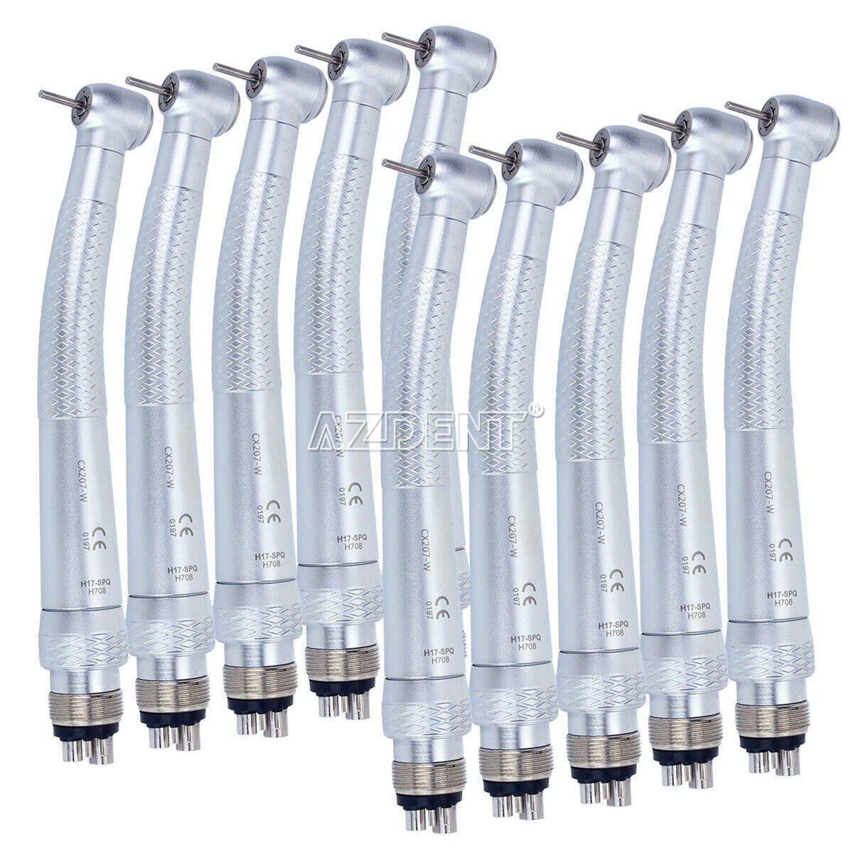 5PCS Dental High Speed Handpiece 3-Way Spray With Quick Coupling Push Button