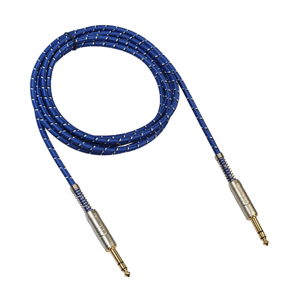 1Pc 6.35mm Male to Male Stereo Audio Aux Cable 180cm
