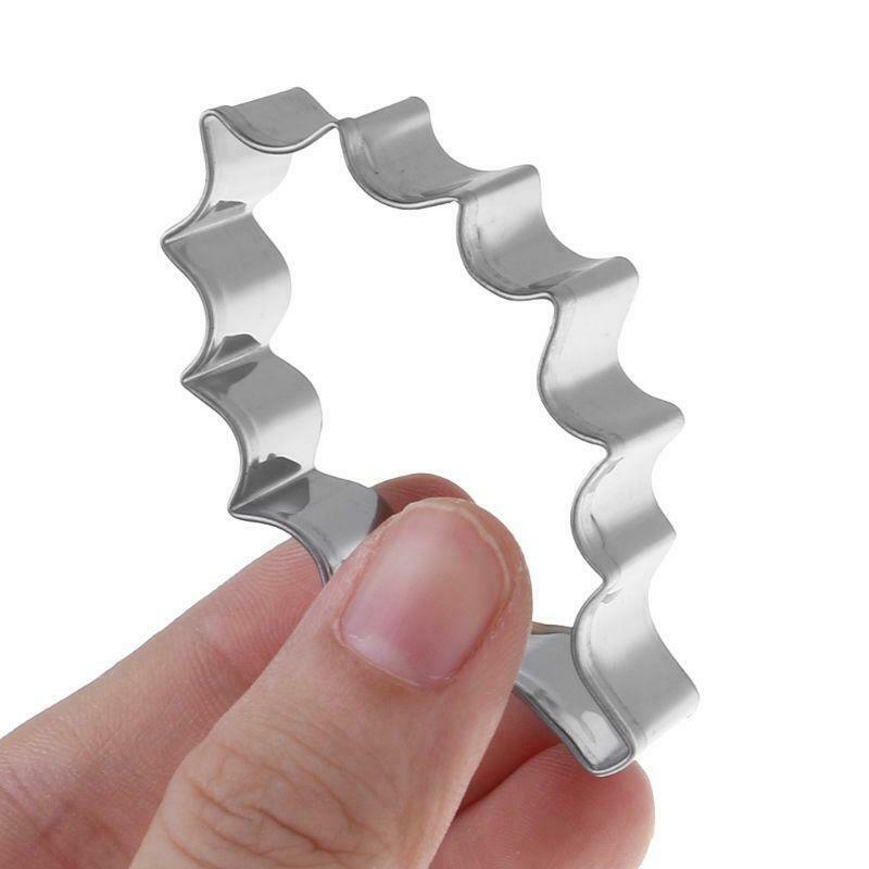 3pcs Stainless Steel Holly Leaf Cookie Cutter Christmas Biscuit Mould Mold DIY