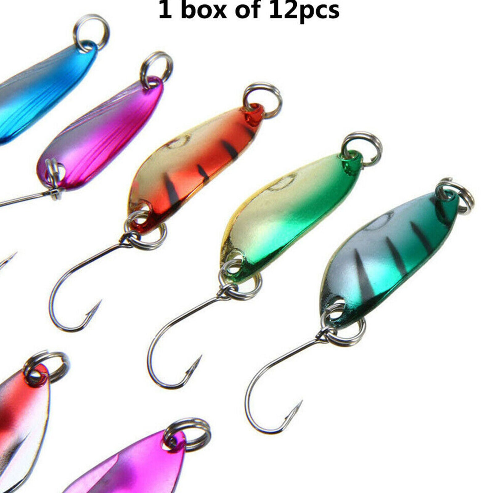 Trout Spoon Box Trout Spoon Set 12 Flasher Trout Fishing Lures 2.5-3g