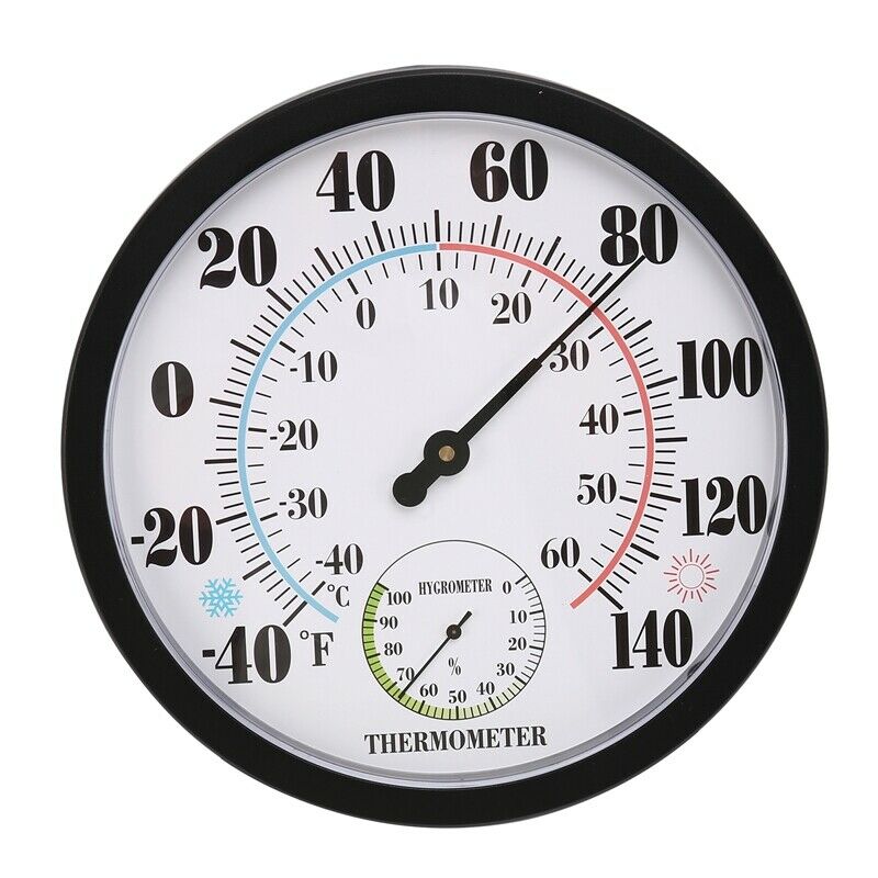 10 inch Indoor Outdoor No Battery Weather Thermometer Hygrometer Wall HygrometT4