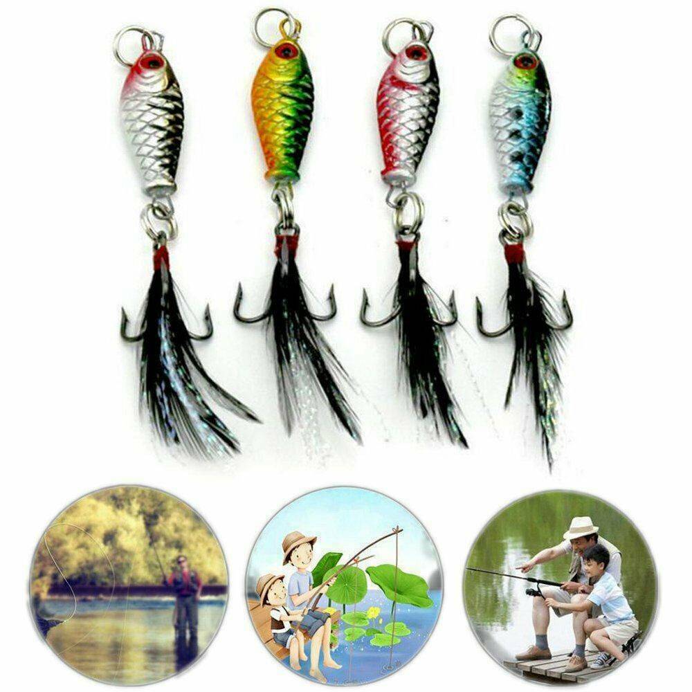 4X Hard Metal Fishing Lures Small Minnow Lure Bass Crank Bait Tackle Hooks Hot