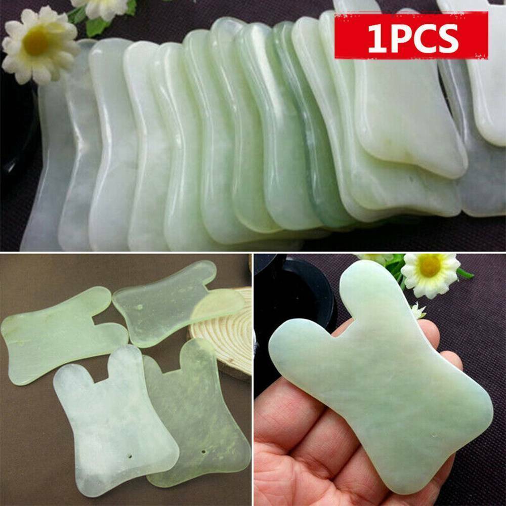 Guasha Facial Jade Roller Face Thin+Body Gua Sha Board Massager Tool Portable US