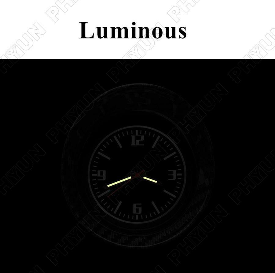 1x Black Car Interior Dashboard Clock Luminous Backlight Universal Accessories