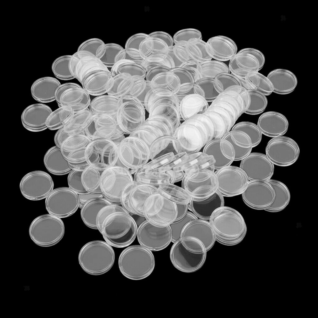 200x 19mm Coin Capsules Plastic Coin Storage Container Case Coin Collecting