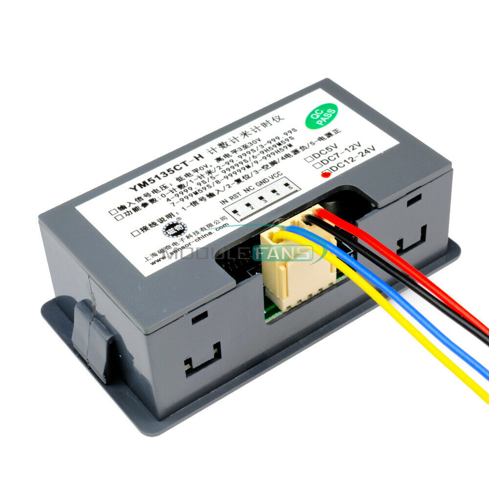 Red LED 0.56" Digital Counter Meter Count Timer Timing Three Function DC12V-24V