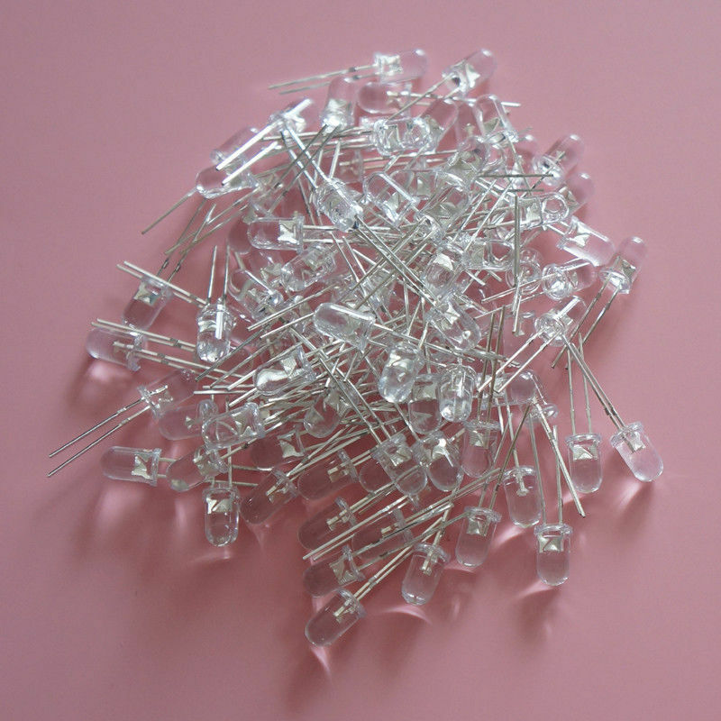60pcs 5mm White Red Blue Green Yellow Purple LED Light Bulb Emitting Diode Lamp