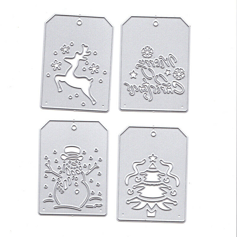 4pcs/set Christmas Metal Cutting Dies Set For DIY Cut Paper Craft Making  WLDFA
