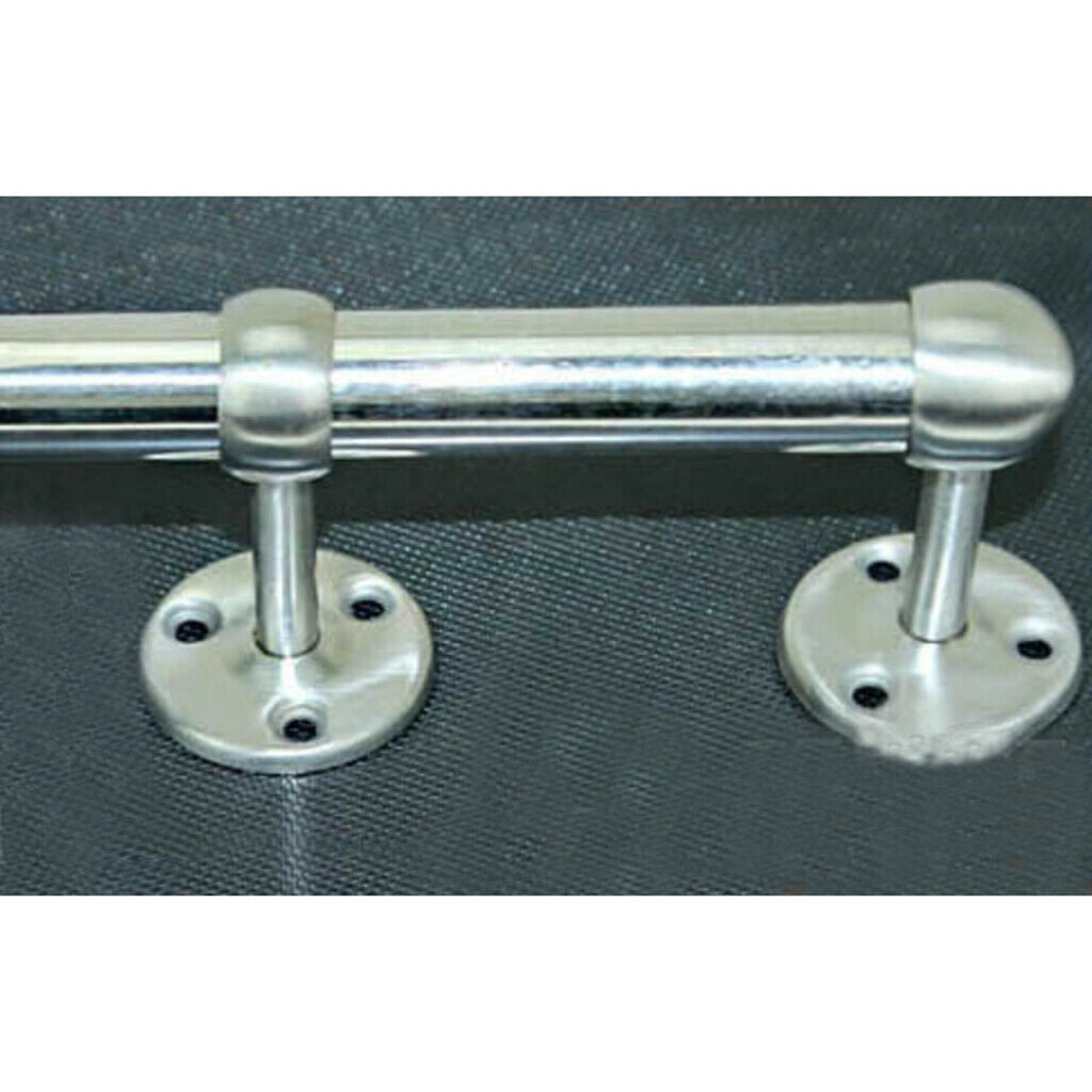 4pcs Stainless Steel Wardrobe Pipe Lever Support Closet Rod Bracket Flange B