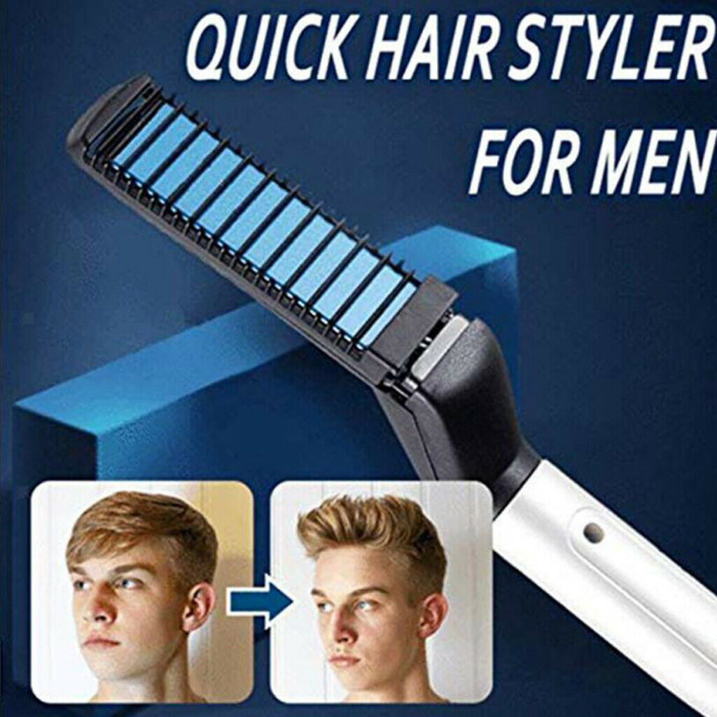 Electric Hair Styling Comb Heated Beard Straightener Hair Curling Brush