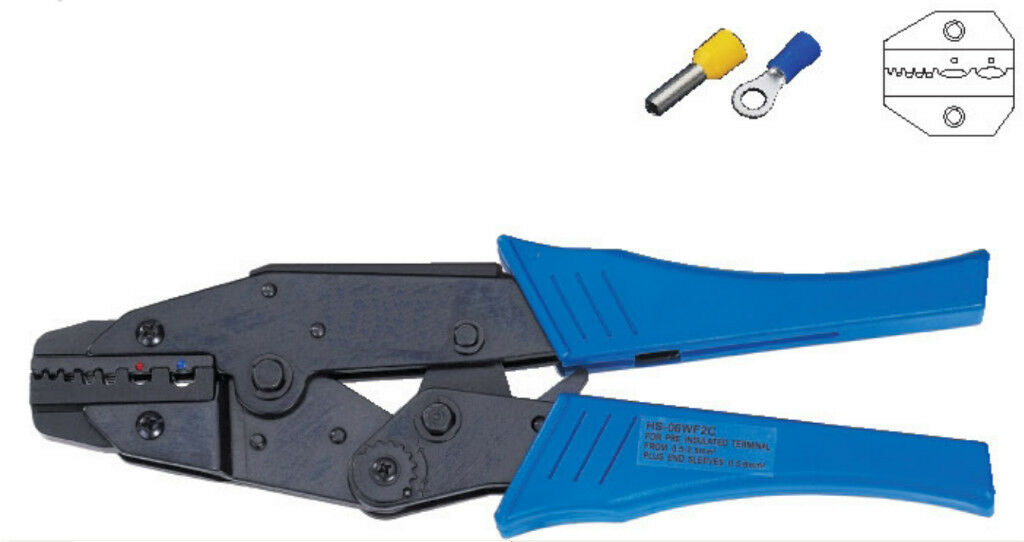 Insulated Terminals And Cable End-Sleeves Plier Crimper 0.5-2.5mm2 AWG 20-14