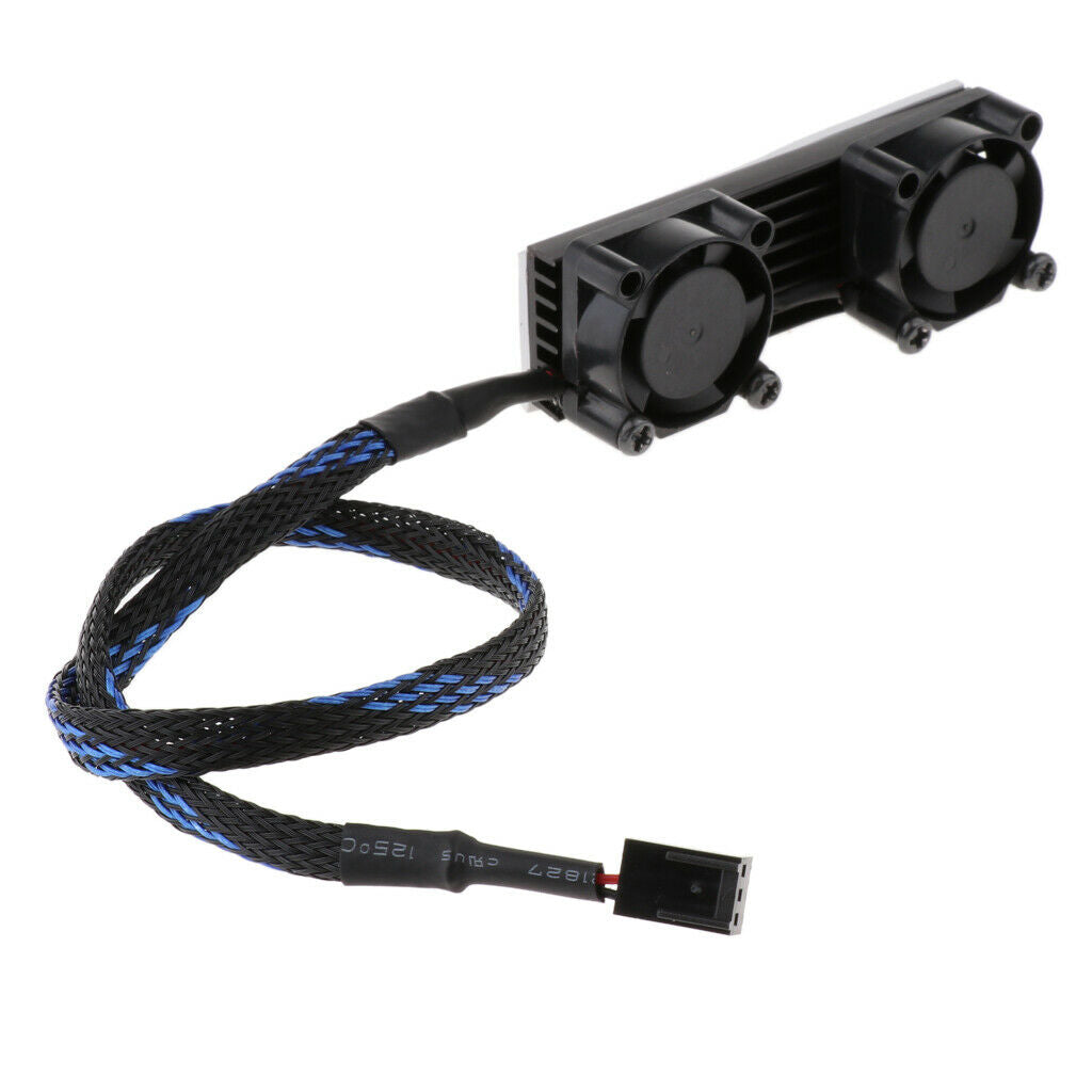 M.2 NVMe 2280   SSD Heatsink Cooler Radiator Fin + Dual Cooling Fan Black