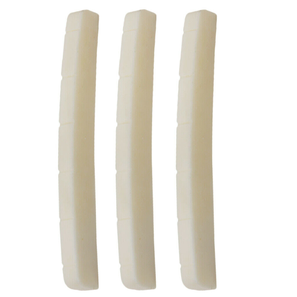 3x Bone Guitar Nuts Beige 43mm Buffalo Saddle Bone Nut for Electric Guitar