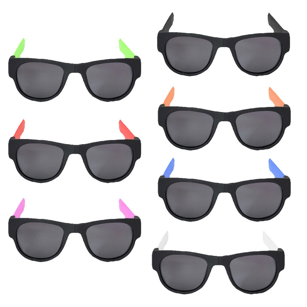2X Slap Wristband Wrist Folding Sunglasses Trendy Foldable Sun Glasses  Black