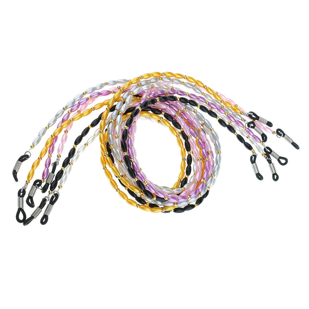 6pc Eye Glass Holder Chain Lanyard Necklace Beaded Glasses Holder Sunglasses