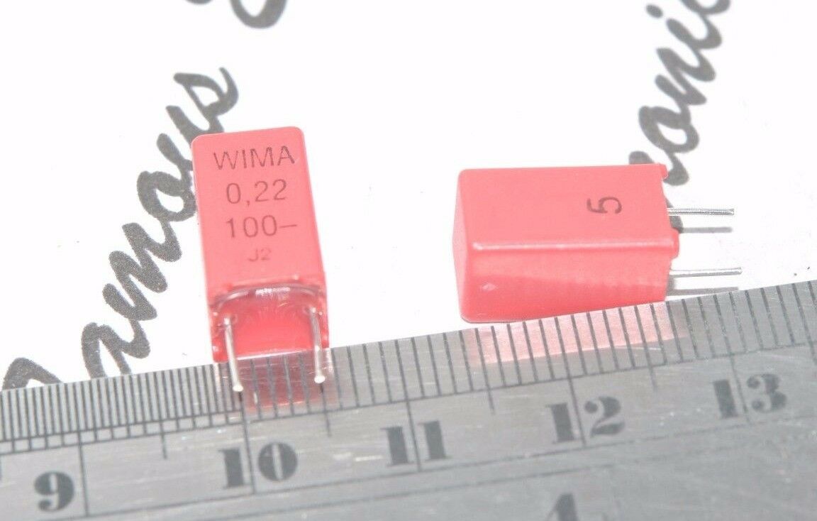 10pcs - WIMA MKP2 0.22uF (0,22µF 220nF) 100V 5% pitch:5mm Capacitor