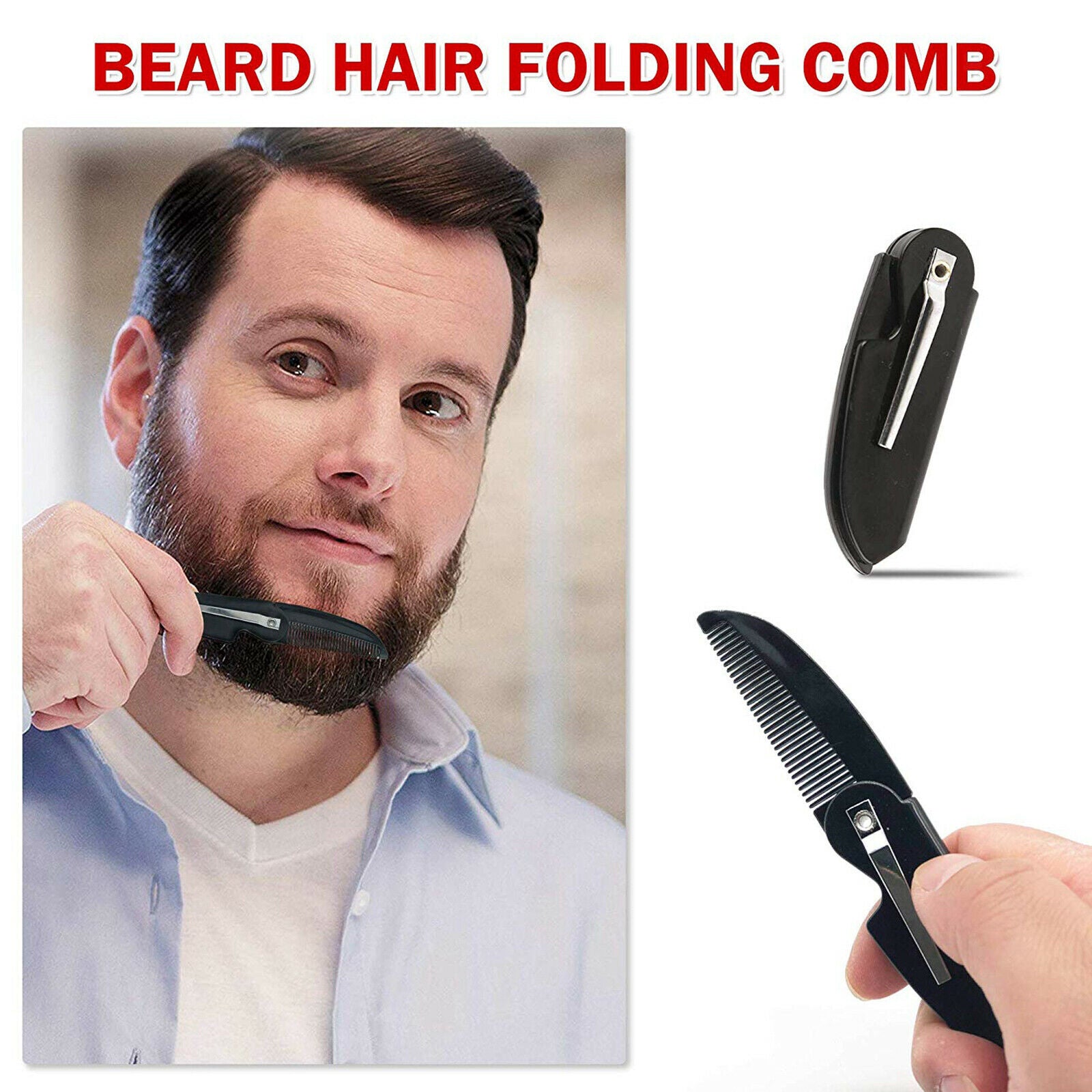 Portable 5 in 1 Beard Shaper Transparent Template Comb Guide Kit EASY TO USE