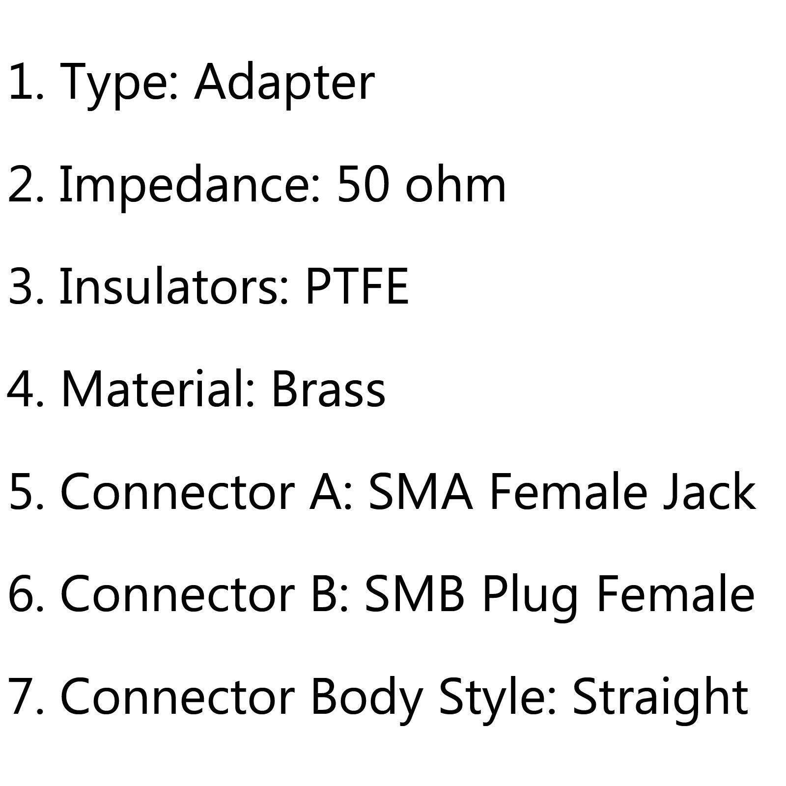 10Pcs SMA Female Jack To SMB Plug Female RF Connector SMA-SMB Adapter CA