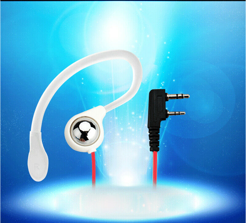 5Pcs 2 Pin Earhook Earpiece Headset PTT Mic For Kenwood HYT BaoFeng Radio Red B5