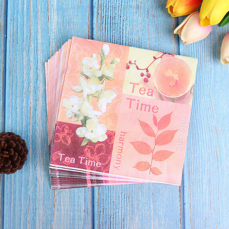 20PCS/pack Afternoon Tea Pattern Theme Paper Napkins Tissue Napkins Party SuppDD