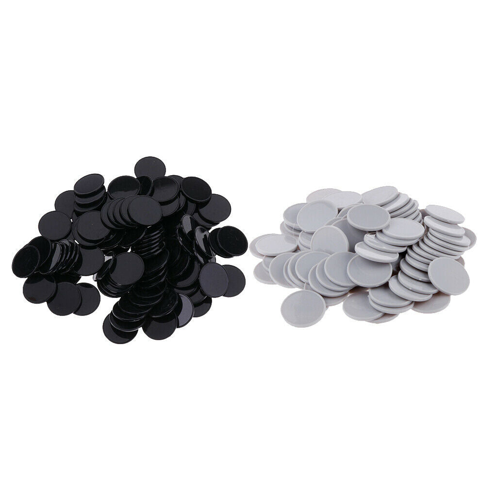 200Pcs Plastic Gray and Black Poker Chips Card Game Kids (2 Boxes of 100)