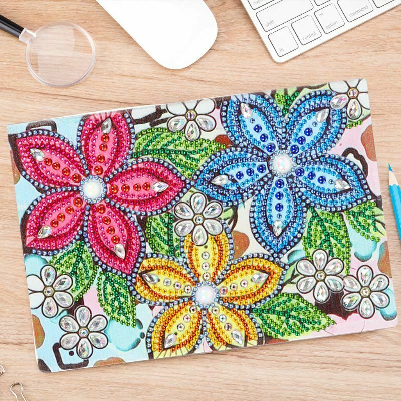DIY Special Shaped Diamond Painting Flowers A5 Notebook Diary Book 60 Pages