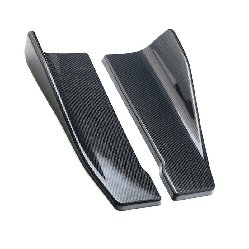 2PCS Car SUV 35cm Skirt Splitter Diffuser Winglet Wing Bumper Carbon Fiber Color