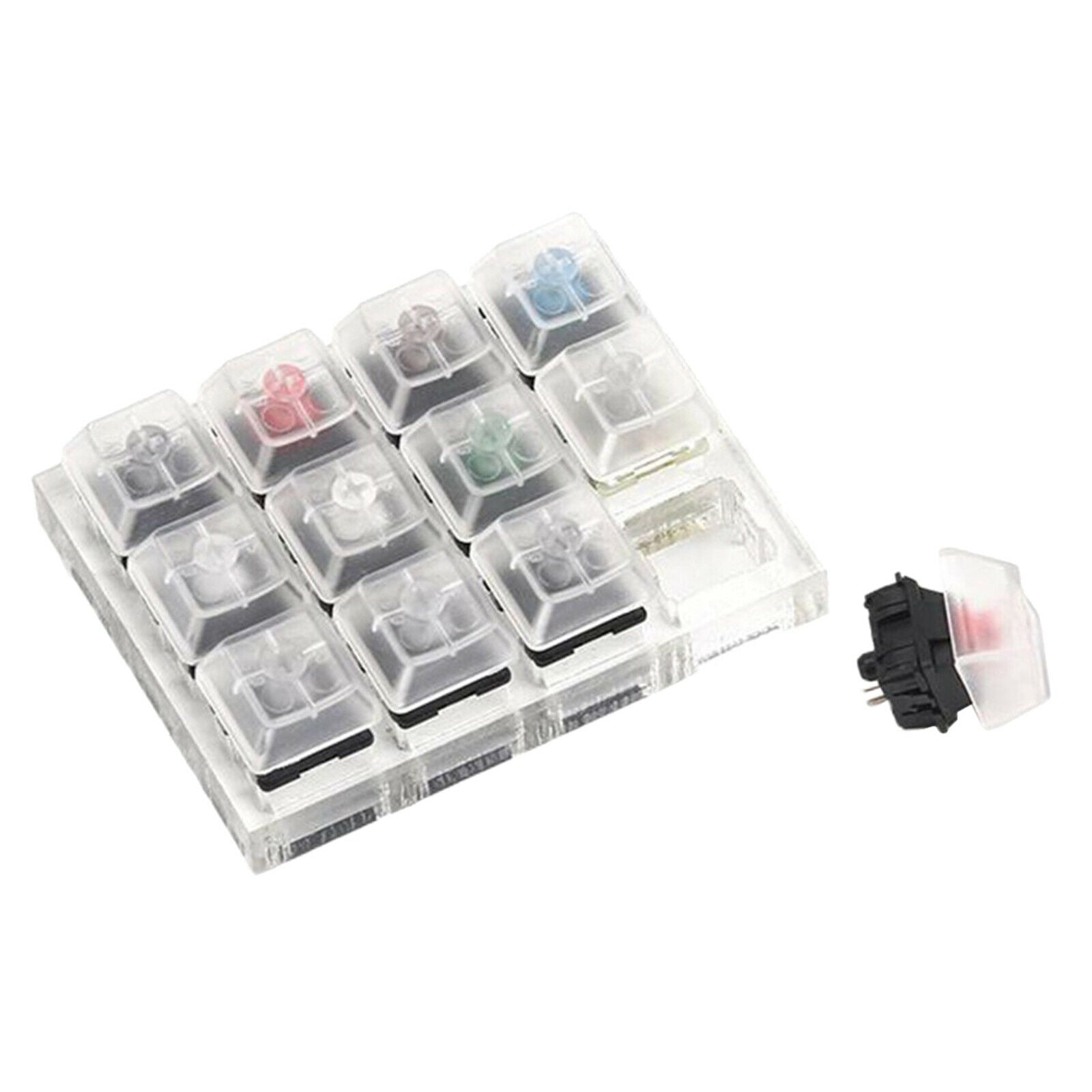 3x4 12 Cherry MX Mechanical 12 Key Switch Tester Kit Translucent Keycaps