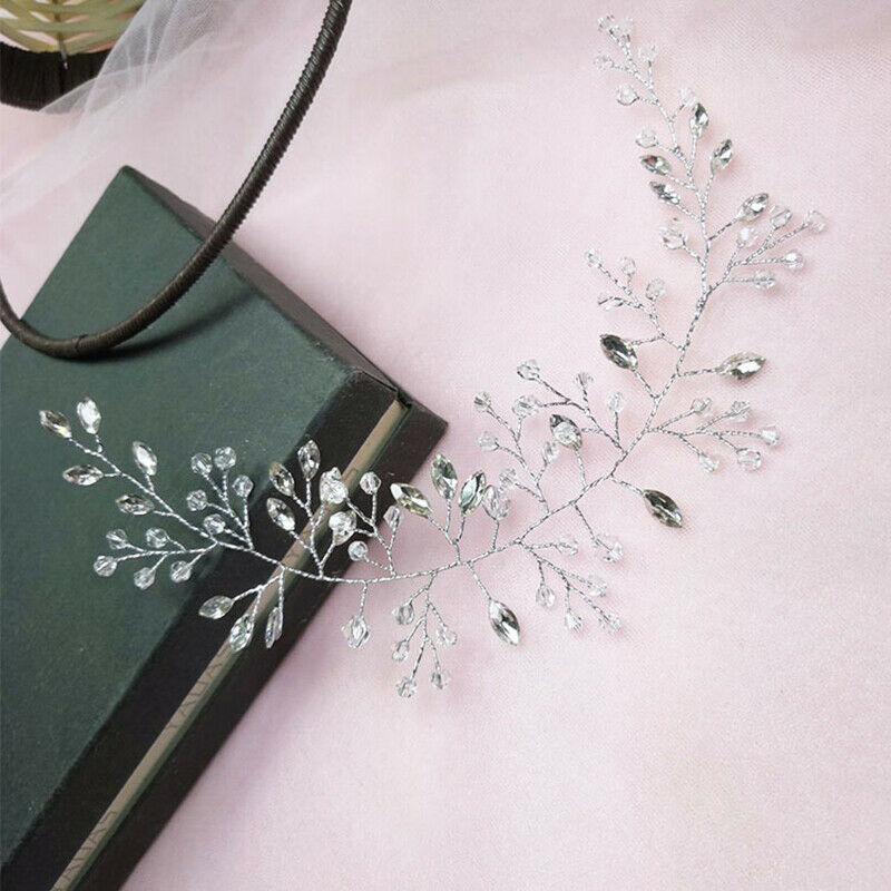 Women Bridal Hair Clip Head Band Rhinestone Hairband Crystal Wedding Hair Bands