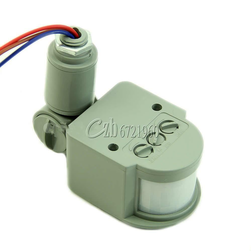 12M Security PIR Infrared Motion Sensor Detector Wall LED Light RF 180° Gray