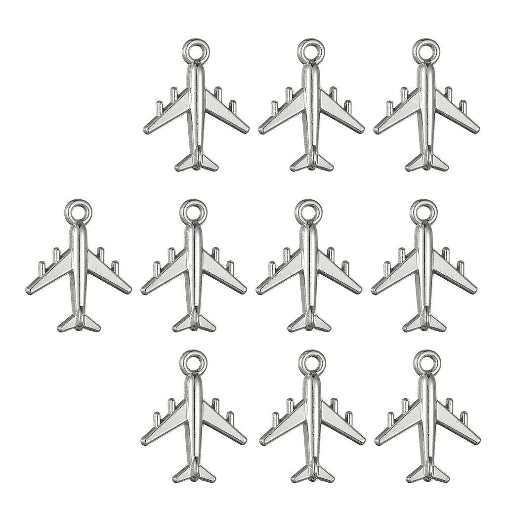 10x Plane Necklace Pendant Bracelet Beads Charms for Making